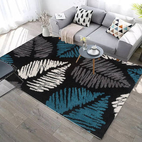 Pretty Three-color Lines Leaves Pattern Modern Simple Rugs for Living Room Dining Room Bedroom