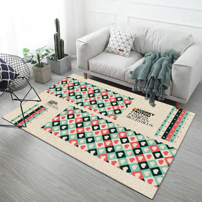 Love Pattern Modern Geometric Simple Rugs for Living Room Dining Room Bedroom