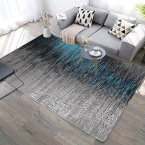 Blue-gray Gradient Lines Pattern Modern Rugs for Living Room Dining Room Bedroom