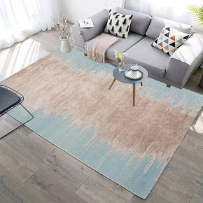Blue Brown Gradient Lines Pattern Modern Rugs for Living Room Dining Room Bedroom