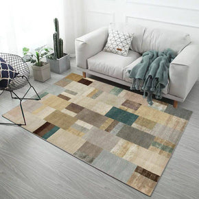 Light Color Square Geometric Pattern Modern Rugs for Living Room Dining Room Bedroom