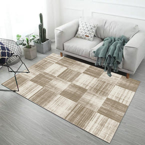 Brown Square Pattern Modern Simplicity Geometric Rugs for Living Room Dining Room Bedroom