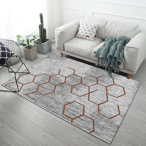 Hexagon Pattern Grey Modern Simplicity Geometric Rugs for Living Room Dining Room Bedroom