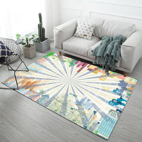 Radial Lines Pattern Colorful Modern Simplicity Rugs for Living Room Dining Room Bedroom