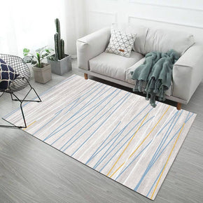 Simple Three-color Lines Pattern Modern Rugs for Living Room Dining Room Bedroom