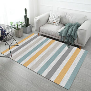 Simplicity Four Color Stripes Pattern Modern Rugs for Living Room Dining Room Bedroom