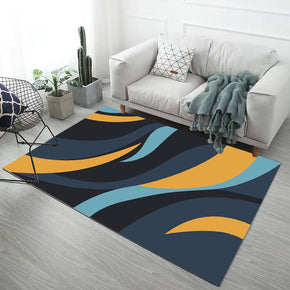 Black Abstract Geometric Pattern Modern Simplicity Rugs for Living Room Dining Room Bedroom