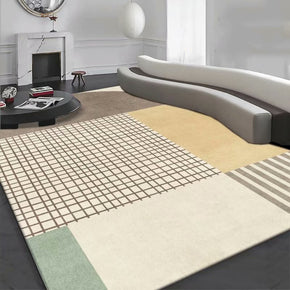 Simple Lattice Geometric Pattern Modern Rug For Bedroom Living Room Sofa Rugs Floor Mat