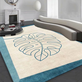 Blue Banana Leaf Pattern Modern Rug For Bedroom Living Room Sofa Rugs Floor Mat