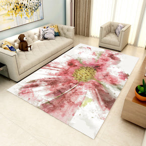 Pink Floral Printed Pattern Rugs for Living Room Dining Room Bedroom