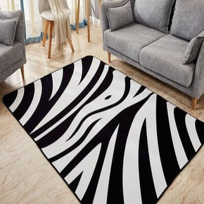 Black Striped Pattern Rugs for Living Room Dining Room Bedroom