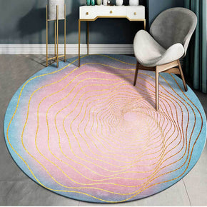 Pink Blue Pattern Round Rugs for Living Room Dining Room Kids room