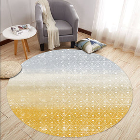 Gradient Blue Yellow Round Printed Rugs for Living Room Dining Room Kids room