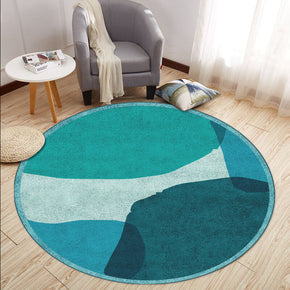 Modern Green Simple Pattern Round Printed Rugs for Living Room Dining Room Hall Bedroom