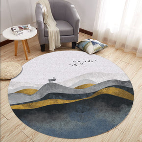 Mountains Pattern Round Printed Rugs for Living Room Dining Room Hall Bedroom