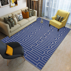 Blue Geometric Print Area Rugs for Living Room Dining Room Bedroom Hall