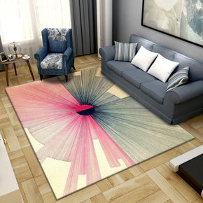 Pink Radial Shape Pattern Area Rugs for Living Room Dining Room Bedroom Hall