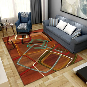 Square Geometric Pattern Area Rugs for Living Room Dining Room Bedroom Hall