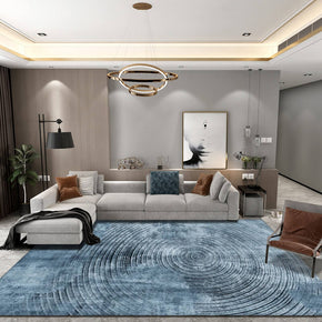 Blue Spiral Circle Pattern Modern Light Luxury Rug For Bedroom Living Room Sofa Rugs Floor Mat