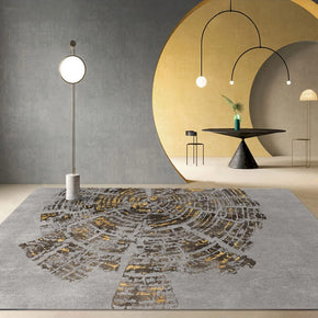 Grey Golden Circle Pattern Modern Light Luxury Rug For Bedroom Living Room Sofa Rugs Floor Mat