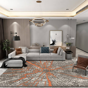 Grey Orange Tree Root Texture Pattern Modern Light Luxury Rug For Bedroom Living Room Sofa Rugs Floor Mat