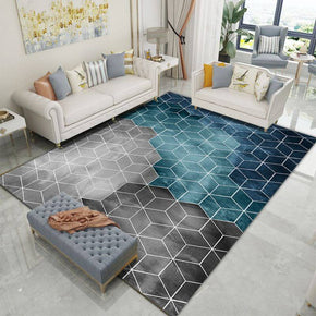 Blue Gray Hexagon Geometric Pattern Modern Simplicity Rug For Bedroom Living Room Sofa Rugs Floor Mat