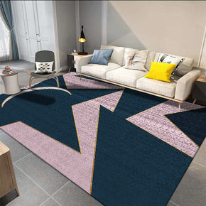 Blue and Pink Irregular Graphics Modern Simplicity Geometric Rug For Bedroom Living Room Sofa Rugs Floor Mat