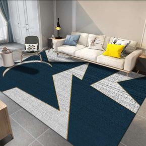 Blue and White Irregular Graphics Modern Simplicity Geometric Rug For Bedroom Living Room Sofa Rugs Floor Mat