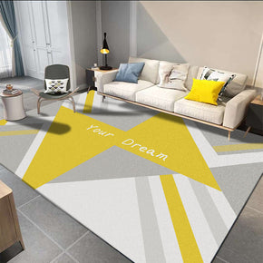 Yellow Grey Geometric Figures Modern Simplicity Geometric Rug For Bedroom Living Room Sofa Rugs Floor Mat