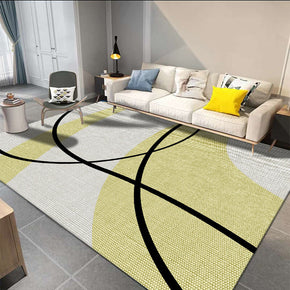 Black Lines Pattern Modern Simplicity Geometric Rug For Bedroom Living Room Sofa Rugs Floor Mat