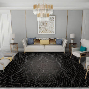 Black Geometric Pattern Modern Abstract Rug For Bedroom Living Room Sofa Rugs Floor Mat