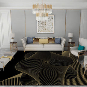 Black Yellow Geometric Gradient Pattern Modern Rug For Bedroom Living Room Sofa Rugs Floor Mat