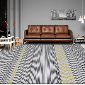 Black Yellow Lines Pattern Modern Striped Rug For Bedroom Living Room Sofa Rugs Floor Mat
