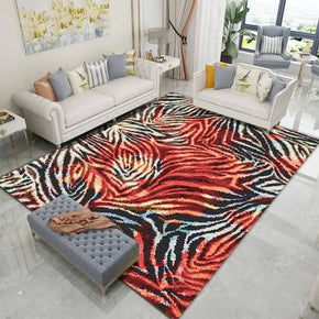 Red and Black Lines Pattern Modern Rug For Bedroom Living Room Sofa Rugs Floor Mat