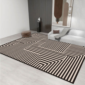 Black Lines Geometric Pattern Modern Rug For Bedroom Living Room Sofa Rugs Floor Mat
