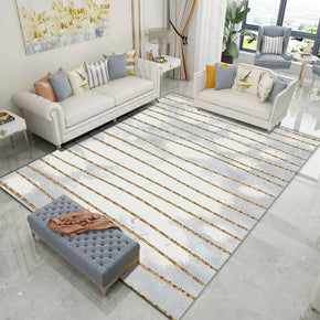 Brown Stripes Pattern Grey Modern Rug For Bedroom Living Room Sofa Rugs Floor Mat