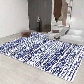 Blue Rotating Stripes Pattern  Modern Rug For Bedroom Living Room Sofa Rugs Floor Mat