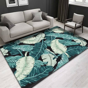 01 Green Yellow Leaves Pattern Area Rugs for Living Room Dining Room Bedroom Hall
