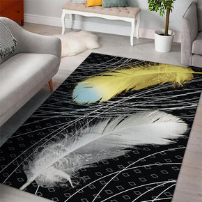 Gorgeous Feathers Patterns Modern Rug For Bedroom Living Room Sofa Rugs Floor Mat 17