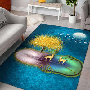 Gorgeous Feathers Patterns Modern Rug For Bedroom Living Room Sofa Rugs Floor Mat 19