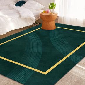 Green Minimalist Line Pattern Modern Geometric Rugs For Living Room Dining Room Bedroom