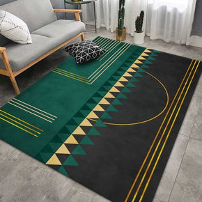 Black Green Light Luxury Pattern Modern Geometric Rugs For Living Room Dining Room Bedroom