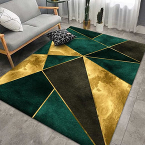 Green Yellow Luxurious Triangle Geometric Pattern Modern Rugs For Living Room Dining Room Bedroom