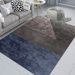 Blue and Gray Simple Geometric Pattern Modern Rugs For Living Room Dining Room Bedroom