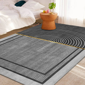 Gray Lines Geometric Pattern Modern Rugs For Living Room Dining Room Bedroom