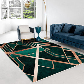 Green Modern Minimalist Geometric Pattern Rugs For Living Room Dining Room Bedroom 07