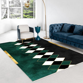 Green Modern Minimalist Geometric Pattern Rugs For Living Room Dining Room Bedroom 09