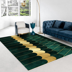 Green Modern Minimalist Geometric Pattern Rugs For Living Room Dining Room Bedroom 10