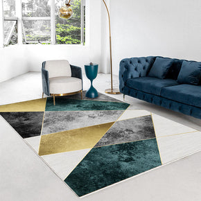 Green Modern Minimalist Geometric Pattern Rugs For Living Room Dining Room Bedroom 11