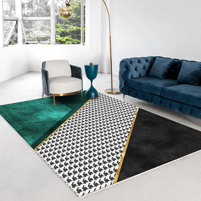 Green Modern Minimalist Geometric Pattern Rugs For Living Room Dining Room Bedroom 12